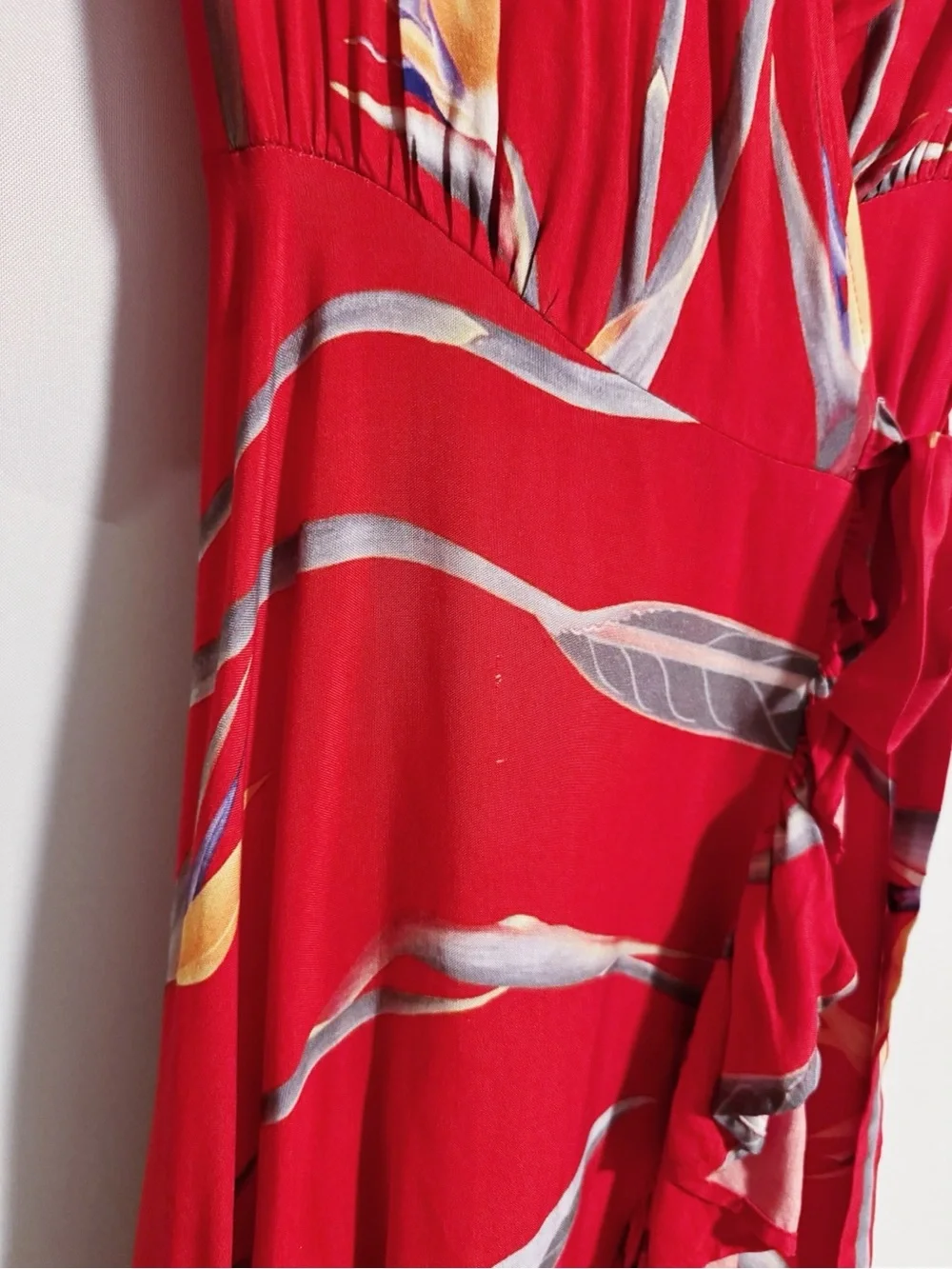 Lexbreezy - Red Bird of Paradise Wrap Dress